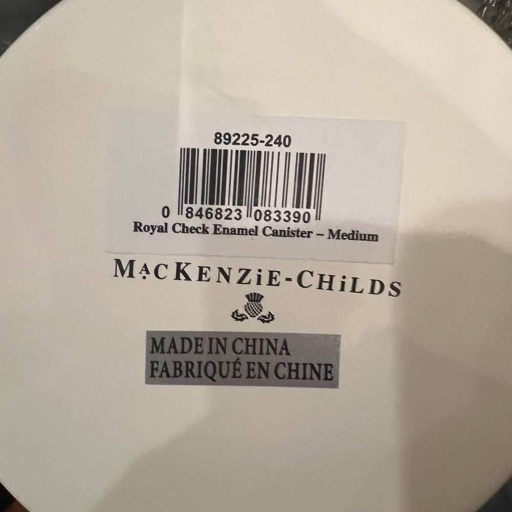 MacKenzie-Childs Royal Check Enamel Canister Medium - Picture 4 of 4